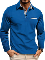 Oliver | Herren Langarm Freizeit-Polohemd – Blau