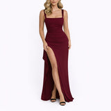 Nora | Herbst-Hochzeitskleid Mit Raffinierter Taille – Claret