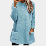 Greta | Gemütliches Und Lässiges Tunika Sweatshirt – Blau