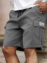 Hans | Herren Freizeit Utility-Taschen Cargo-Shorts – Dunkelgrau