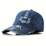 Denim Sonnenhut mit verstellbarem Riemen – Dunkelblau