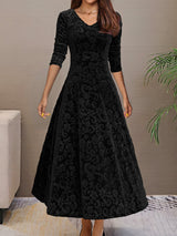 Isabella | Damen Samtkleid elegant modern stilvoll – Schwarz