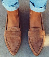 Damen Loafer Aus Samt – Khaki