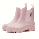 Maria | Damen Wasserdichte Slip-On Chelsea Stiefel – Rosa
