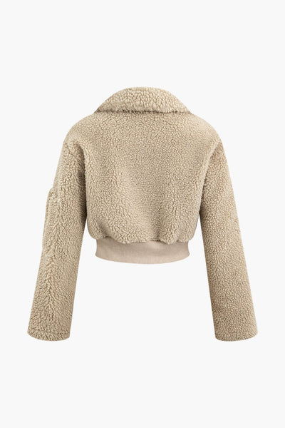 Misha | Teddy-Zweiteiler mit Cargohose & Cropped-Jacke