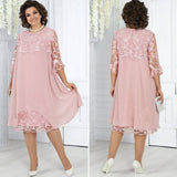 Paula | Lässiges Damen Midikleid elegant – Rosa