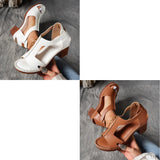 Pennylane | Orthopädische Damen Sandalen Blockabsatz – Weiß+Braun(2 Stück)