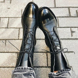 Doris | Damen Elegante Spitzstiefel mit Blockabsatz – Schwarz