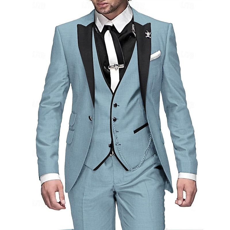 Herren Stilvolle Dreiteilige Hochzeitgast Anzug Set | Moderne