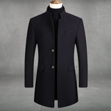 Bastian | Herren Elegante Winterjacke mit Knöpfen – Marineblau