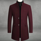Bastian | Herren Elegante Winterjacke mit Knöpfen – Weinrot