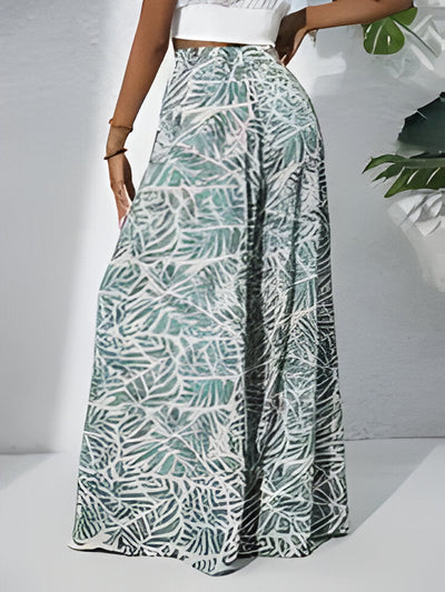 Antonella | Bohemian Floral Print Chiffon Hose mit weitem Bein für Frauen