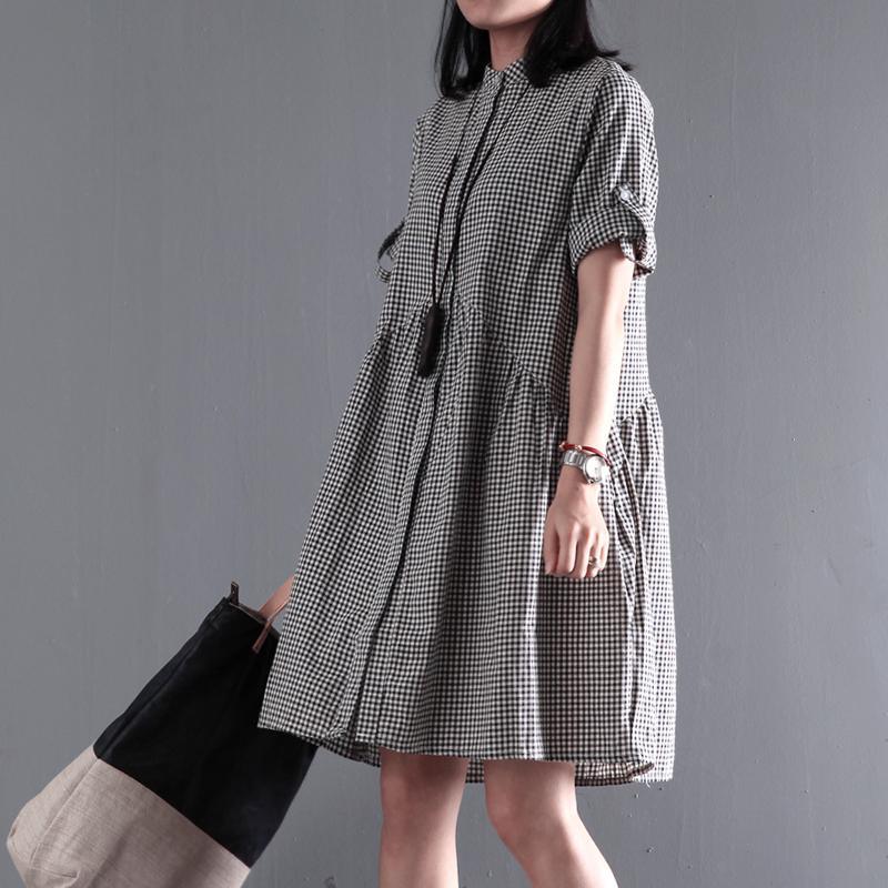 Lara® | Baumwoll-Sommerkleid Schwarz Lässiges Weites Sommerkleid