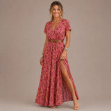 Helisara - Luftiges Boho-Maxikleid – Rot