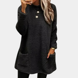 Greta | Gemütliches Und Lässiges Tunika Sweatshirt – Schwarz