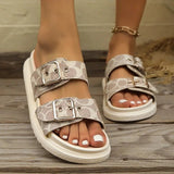Bequeme Damen Sandalen Mit Schnallen – Khaki