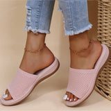 Bequeme Slide-Sandalen Damen – Hellrosa