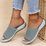Bequeme Slide-Sandalen Damen – Hellblau