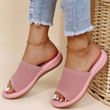 Bequeme Slide-Sandalen Damen – Rosa