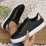 Bequeme Sneaker mit Schnürung – Schwarz