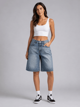 Bermuda Jeans Shorts Damen High Waist – Denim