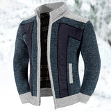Bertold | Herren Strickjacke Reißverschluss Zweifarbig – Grün