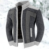 Bertold | Herren Strickjacke Reißverschluss Zweifarbig – Grau