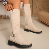 Sable | Damen knöchelhohe Stiefel mit niedrigem Blockabsatz – Beige