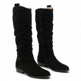 Lavinia | Damen kniehohe Stiefel mit seitlichem Reißverschluss – Schwarz