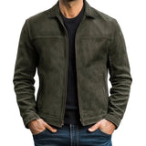 Bikerjacke Herren Slim Fit – Armeegrün