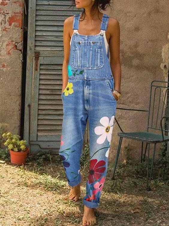 Celestia - Ärmelloser Denim-Jumpsuit