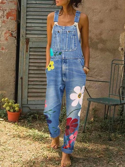 Celestia - Ärmelloser Denim-Jumpsuit