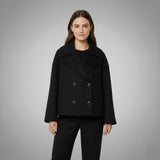 Magdalena | Eleganter Kurzmantel für Damen – Schwarz