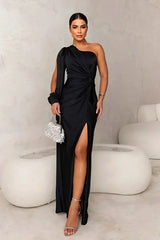 Sofia | Damen Maxikleid schulterfrei modern elegant – Schwarz