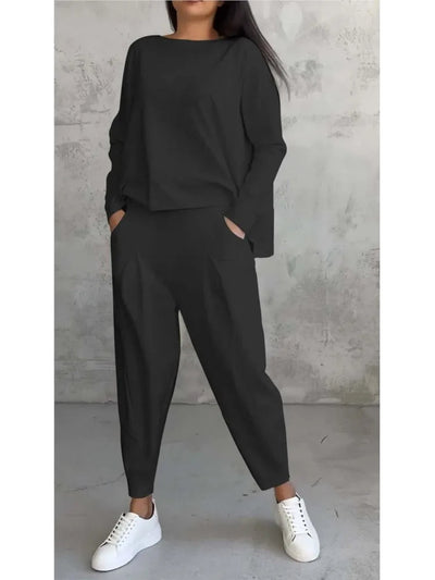 Amelia® | Elegantes Zweiteiler-Set mit Langarm-Top und Hose