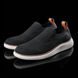 Friedrich | Herren atmungsaktive Slip-On-Schuhe zum Gehen – Schwarz