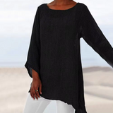 Jolina Luftiges Langarm-Oberteil | Übergangsjacke Damen S–3XL – Schwarz