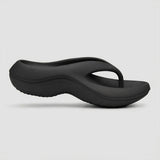 Orthopädische Zehensandalen für Damen mit Fußgewölbestütze – Schwarz