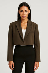 Blazer Damen Kurz Elegant – Schwarz
