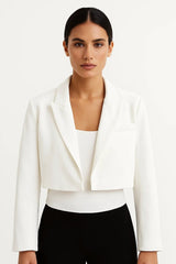 Blazer Damen Kurz Elegant – Weiß