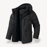 Jürgen | Herren Robuste Winterjacke mit Fleece-Futter – Schwarz