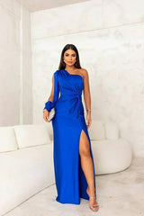 Sofia | Damen Maxikleid schulterfrei modern elegant – Blau