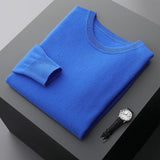 Benjamin | Herren Klassischer Pullover mit Rundhalsausschnitt – Blau