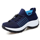Orthopädische Damenschuhe mit breitem Leisten – Weiß Blau