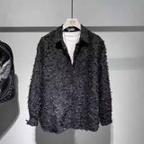 Bluse mit Struktur – Schwarz