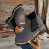 Mehetabel | Damen Chelsea-Stiefeletten mit Profilsohle – Grau