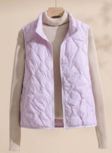 Annika | Bodywarmer Damen Gesteppte Weste mit Stehkragen – Hellviolett
