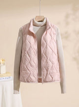 Annika | Bodywarmer Damen Gesteppte Weste mit Stehkragen – Rosa