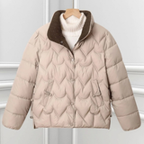 Bora | Damen Kurze Steppjacke mit Stehkragen – Khaki
