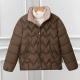 Bora | Damen Kurze Steppjacke mit Stehkragen – Braun